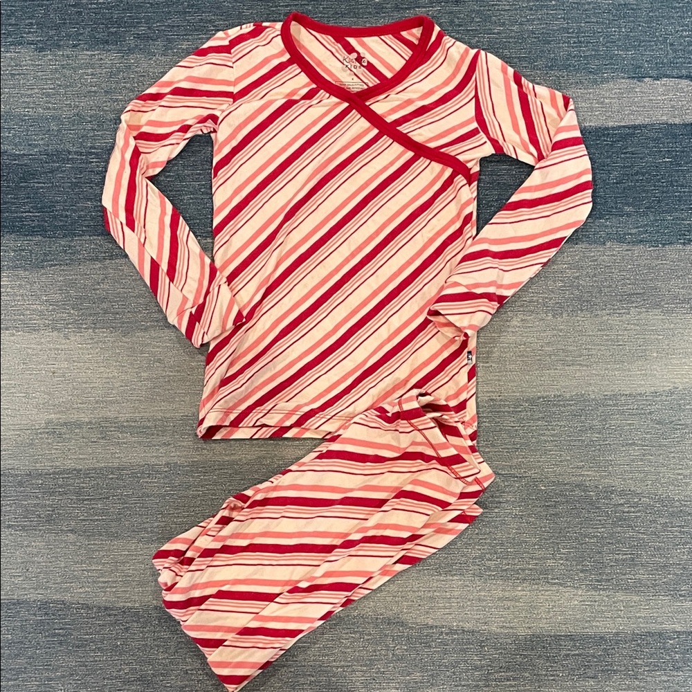 Candy Cane Kickee Kids Pajamas - size 6